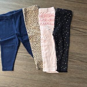 Carter's Kids Leggings Set - Navy, Leopard, Pink, Black with Gold Dots